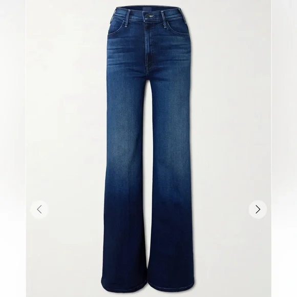Mother The Hustler Roller Heel High Waisted Wide Leg 70’s Blue Jeans 33” Sz 26/4 - Picture 3 of 16
